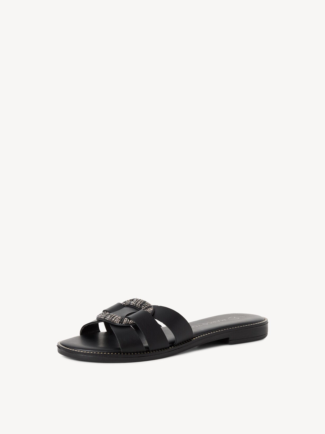 Marco Tozzi, Læder pantolette - sort BLACK, billede 1 af 6