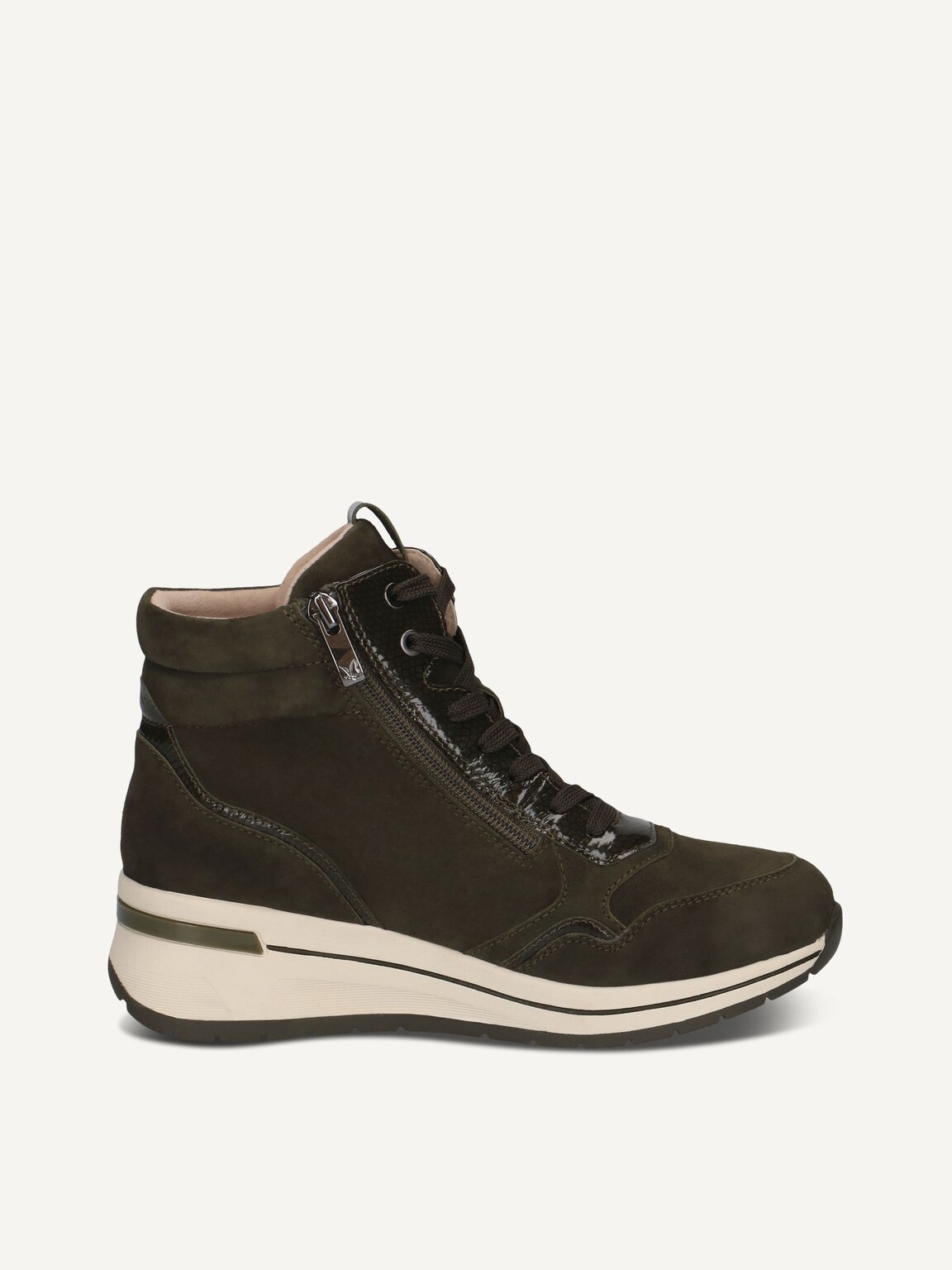 Caprice, Leather Bootie - khaki warm lining KHAKI COMB, image 4 of 6