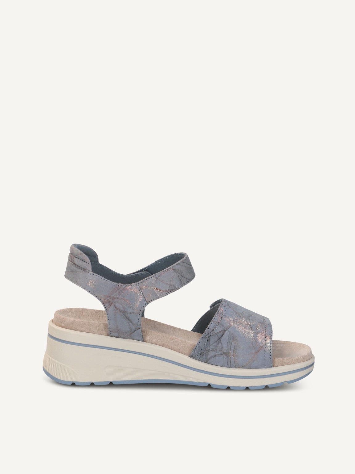 Caprice, Leather Heeled sandal - blue BLUE MULTI, image 4 of 6