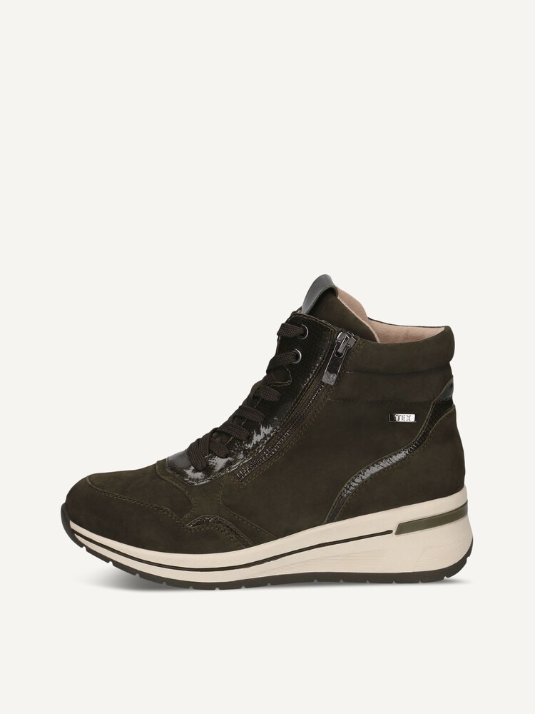 Caprice, Leather Bootie - khaki warm lining KHAKI COMB, image 3 of 6