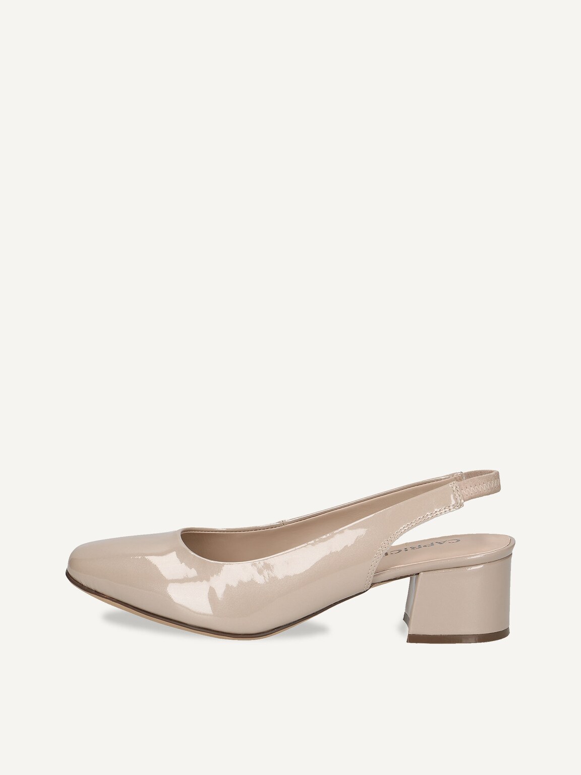 Caprice, Leather sling pumps - beige BEIGE PATENT, image 2 of 5