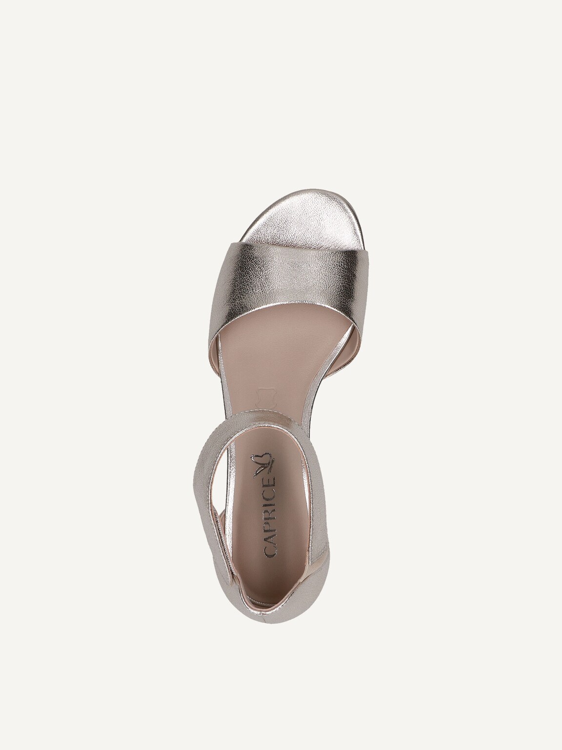 Caprice, Leather Heeled sandal - metallic PLATIN METAL., image 6 of 6