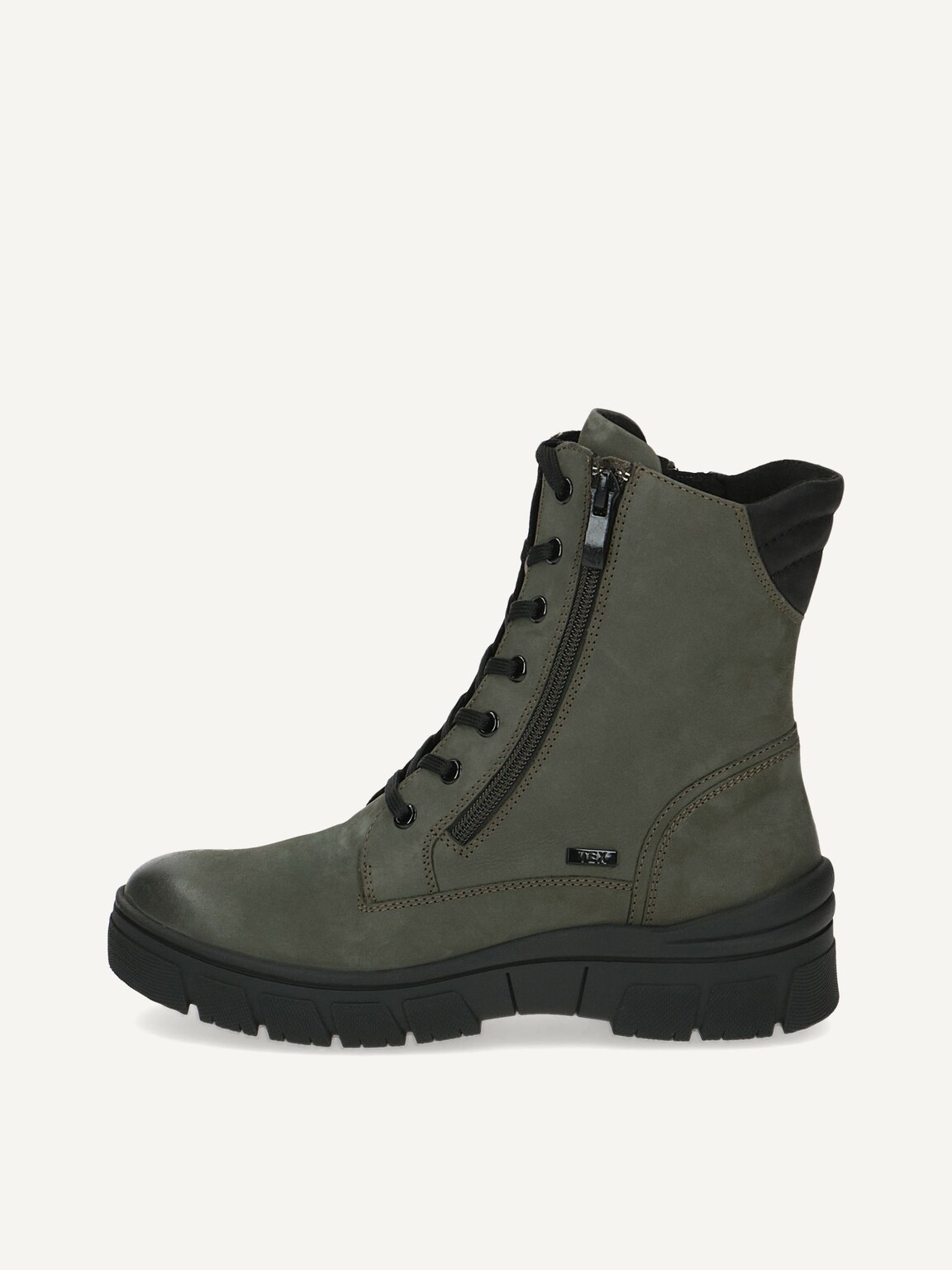 Caprice, Leather Bootie - khaki warm lining KHAKI COMB, image 2 of 5