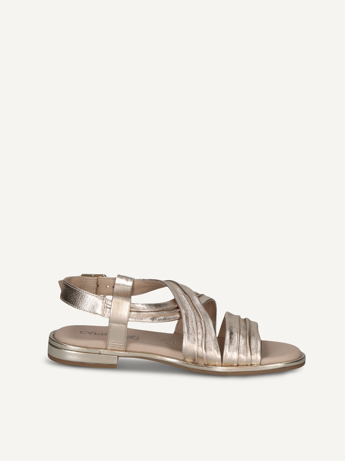 Caprice, Leather Sandal - metallic PLATIN METAL., image 3 of 5