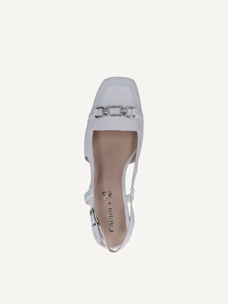 Caprice, Leather sling pumps - white WHITE NAPLAK, image 6 of 6