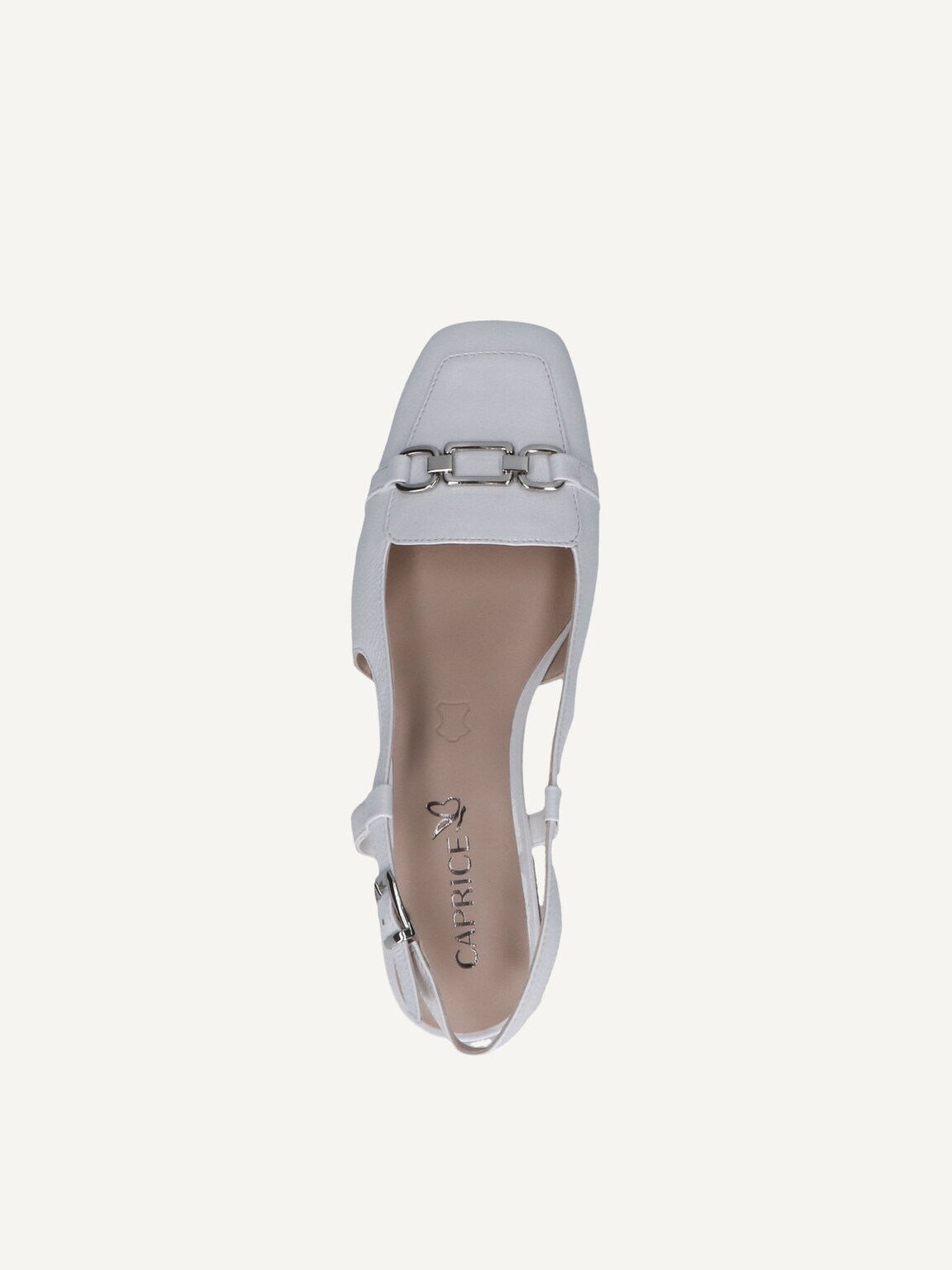 Caprice, Leather sling pumps - white WHITE NAPLAK, image 6 of 6