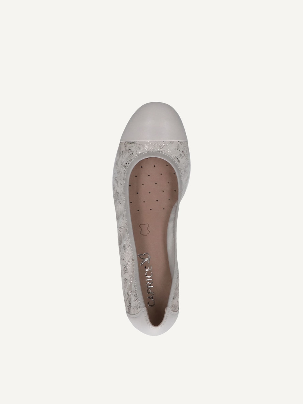 Caprice, Ballerine en cuir - blanc OFFWHITE/SILV., image 5 sur 6