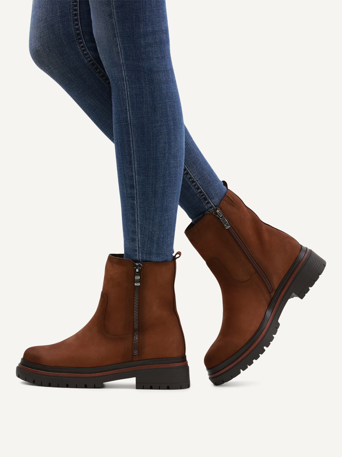 Caprice, Leather Bootie - brown COGNAC NUBUC, image 2 of 6