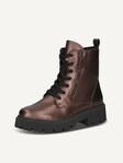 Not selected, Caprice, Leather Bootie - brown warm lining DK BROWN MET