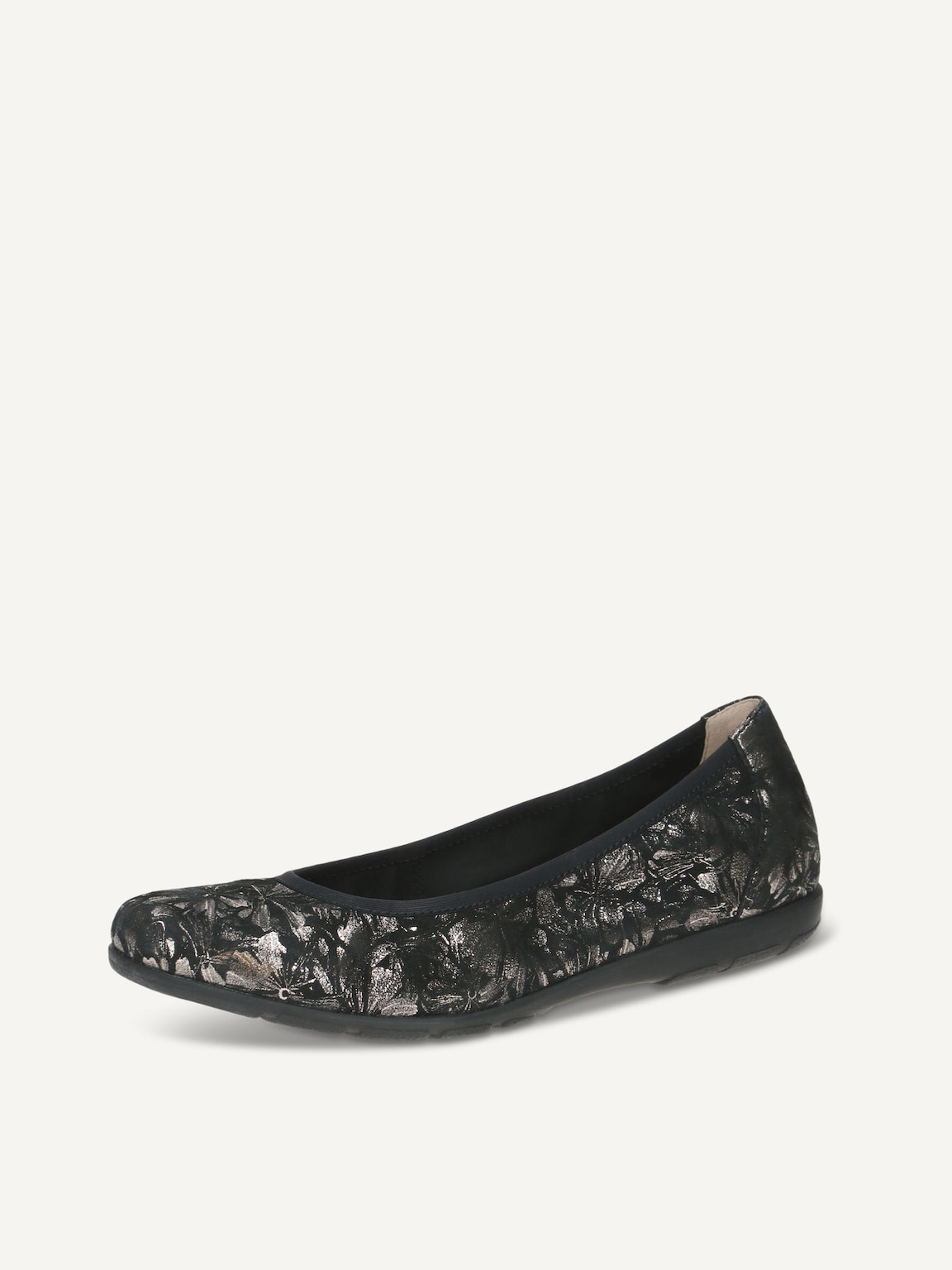 Caprice, Leather Ballerina - black BLACK/GUNMETAL, image 1 of 6