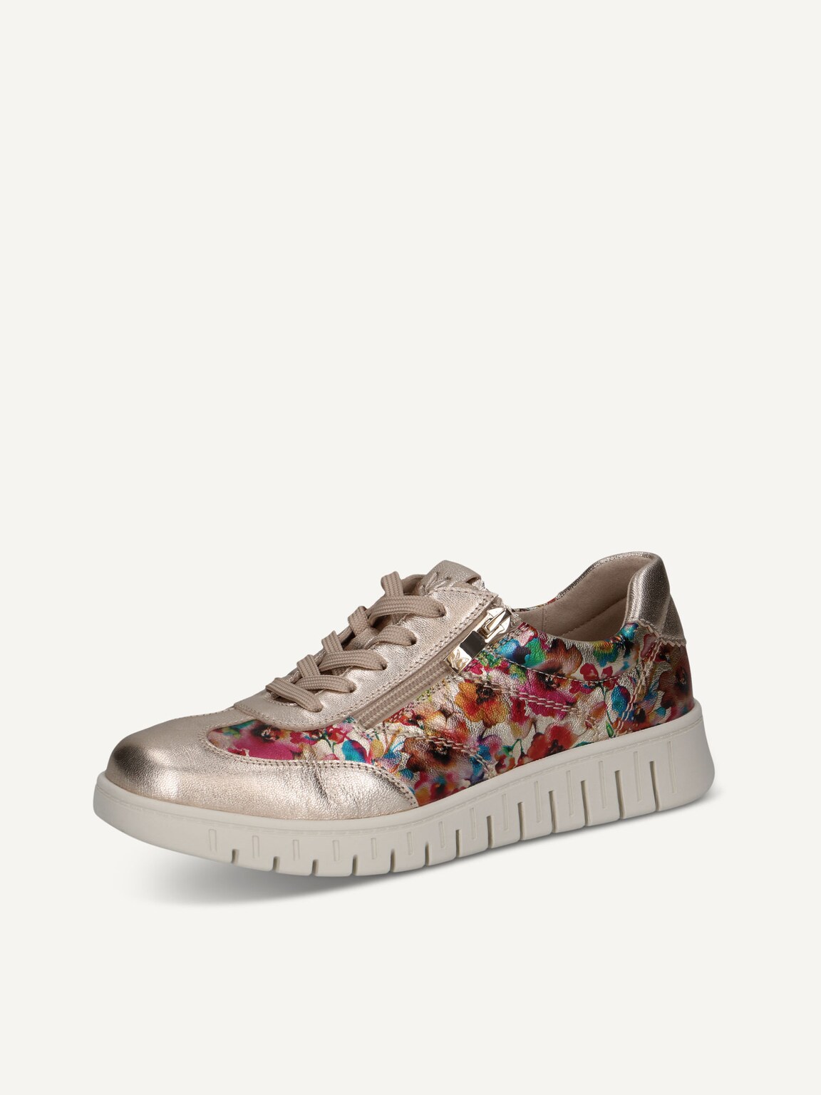 Caprice, Leather Sneaker - metallic FLOWER METAL., image 1 of 5
