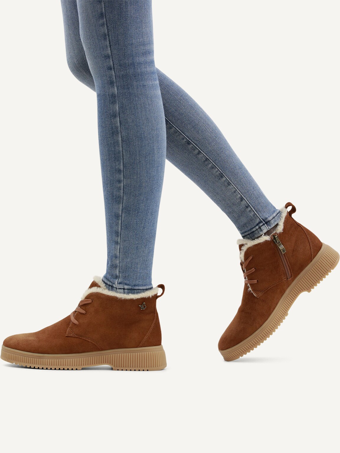 Caprice, Leather Bootie - brown warm lining COGNAC SUEDE, image 2 of 6