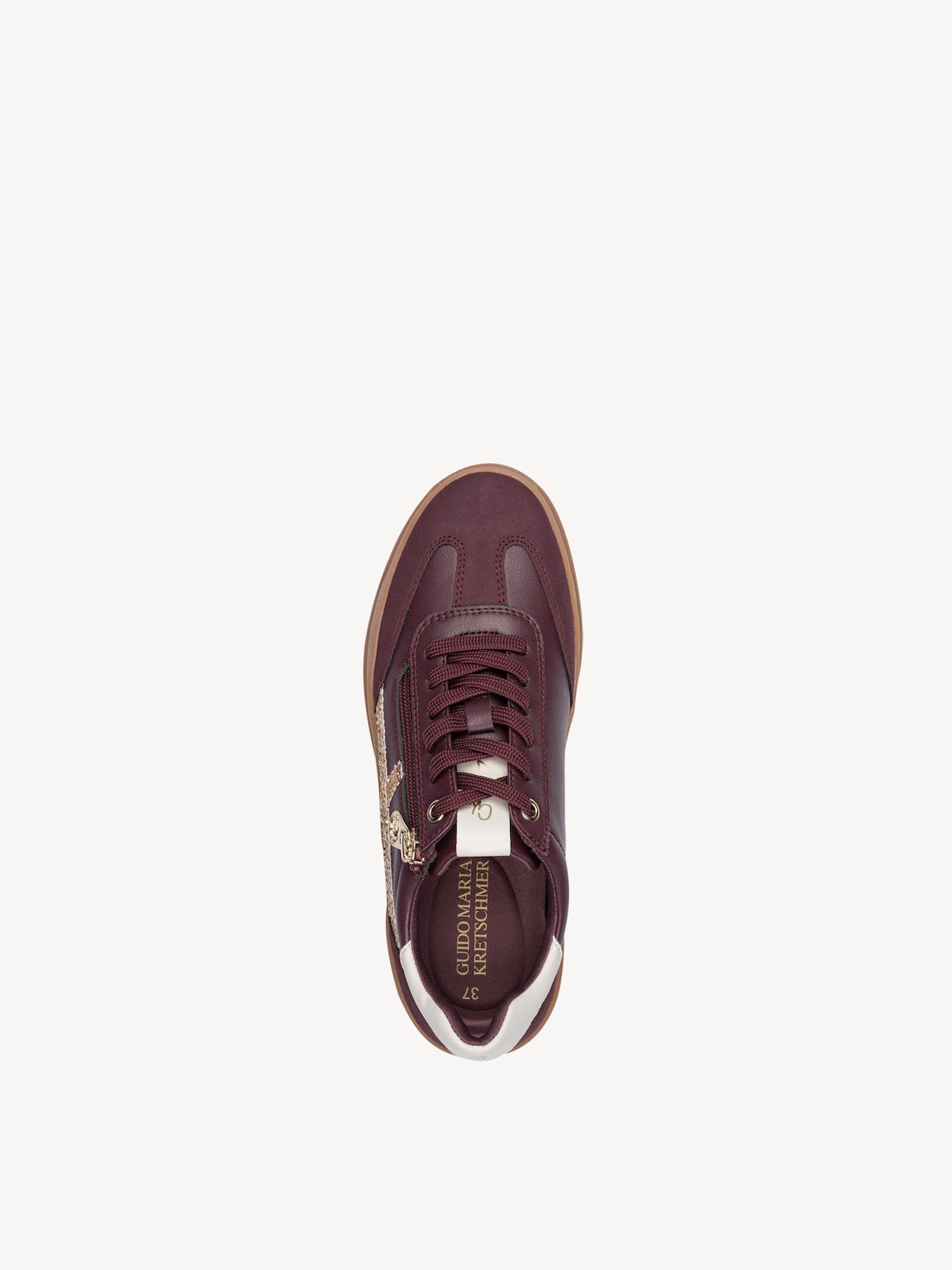 Marco Tozzi, Sportowe - czerwony MULBERRY COMB, obraz 6 z 7