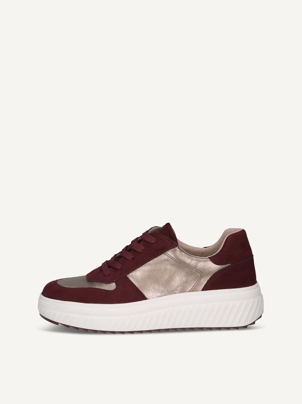 Caprice, Basket en cuir - rouge BORDEAUX/ROSE, image 1 sur 5