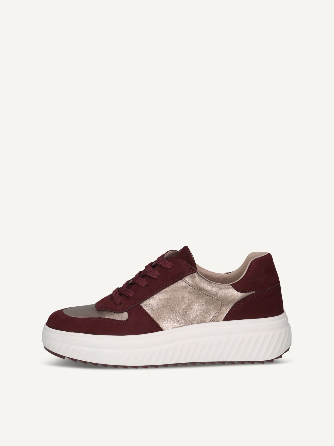 Caprice, Leather Sneaker - red BORDEAUX/ROSE, image 2 of 5