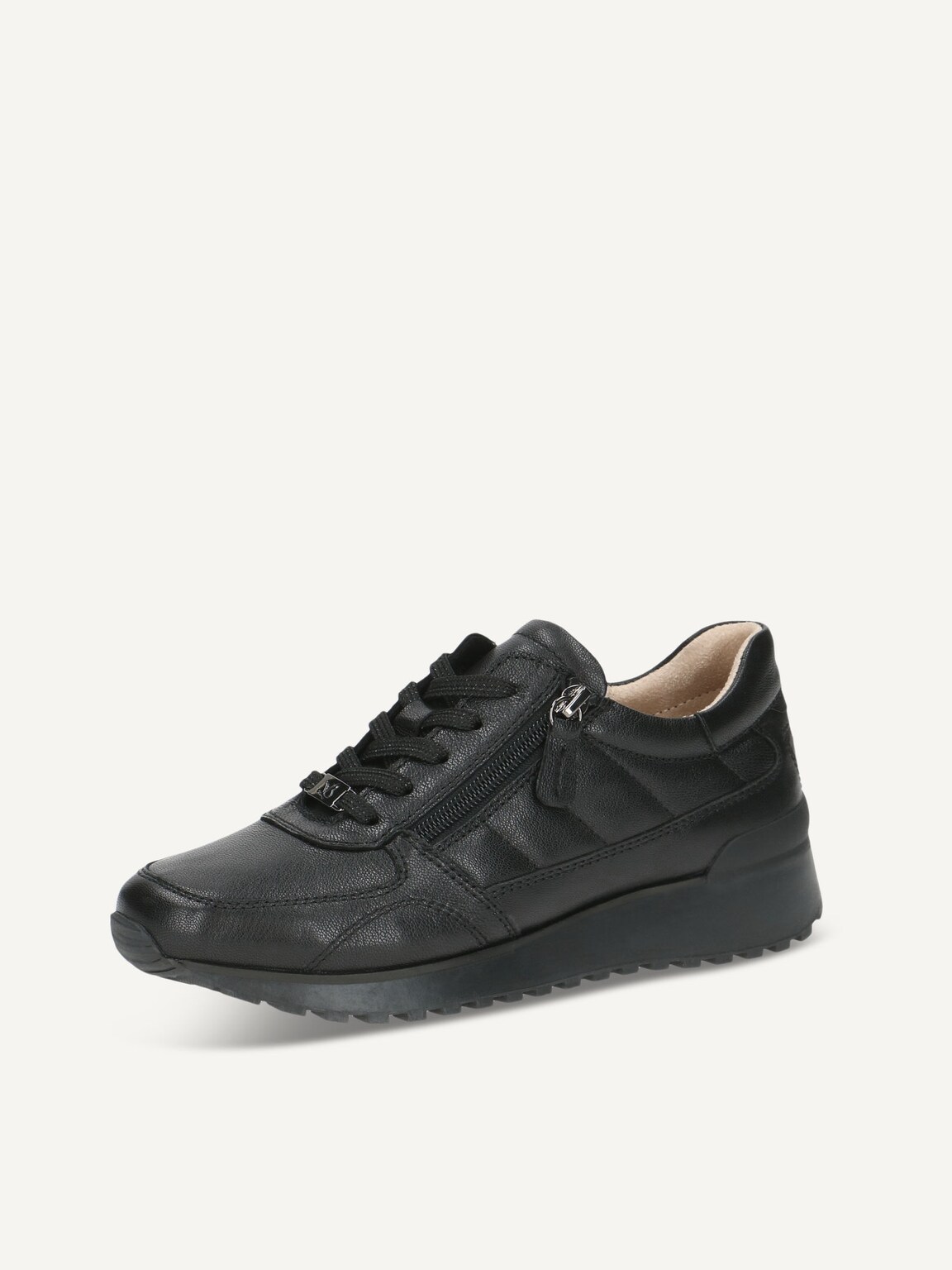 Caprice, Leather Sneaker - black BLACK/BLK SOLE, image 1 of 5