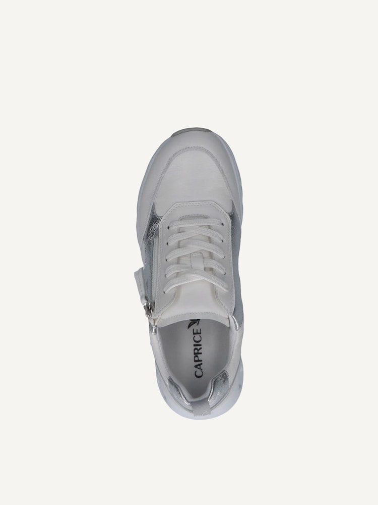 Caprice, Basket en cuir - blanc WHITE/SILVER, image 5 sur 6