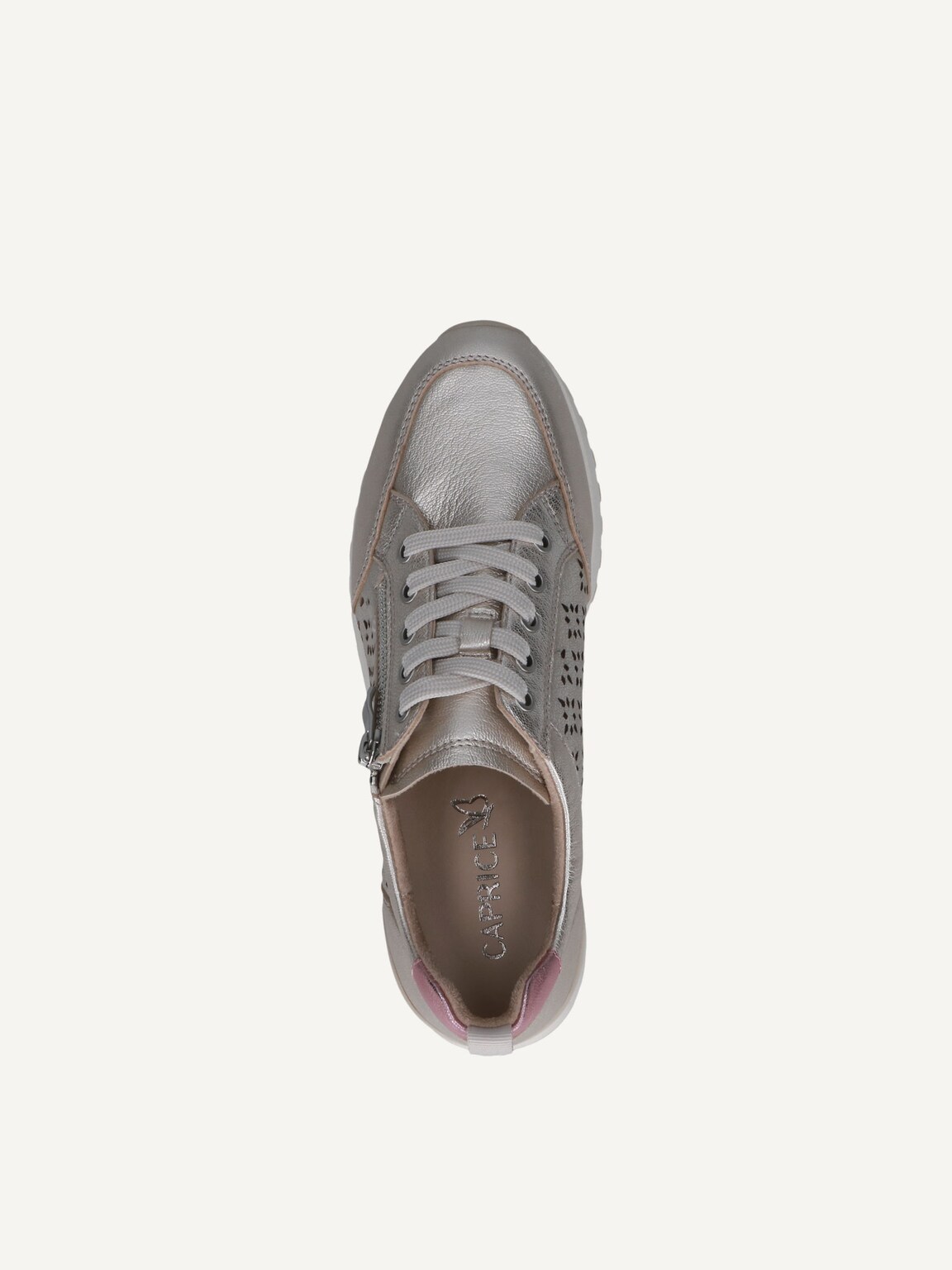 Caprice, Leather Sneaker - metallic PLATIN.MET.CO, image 5 of 5