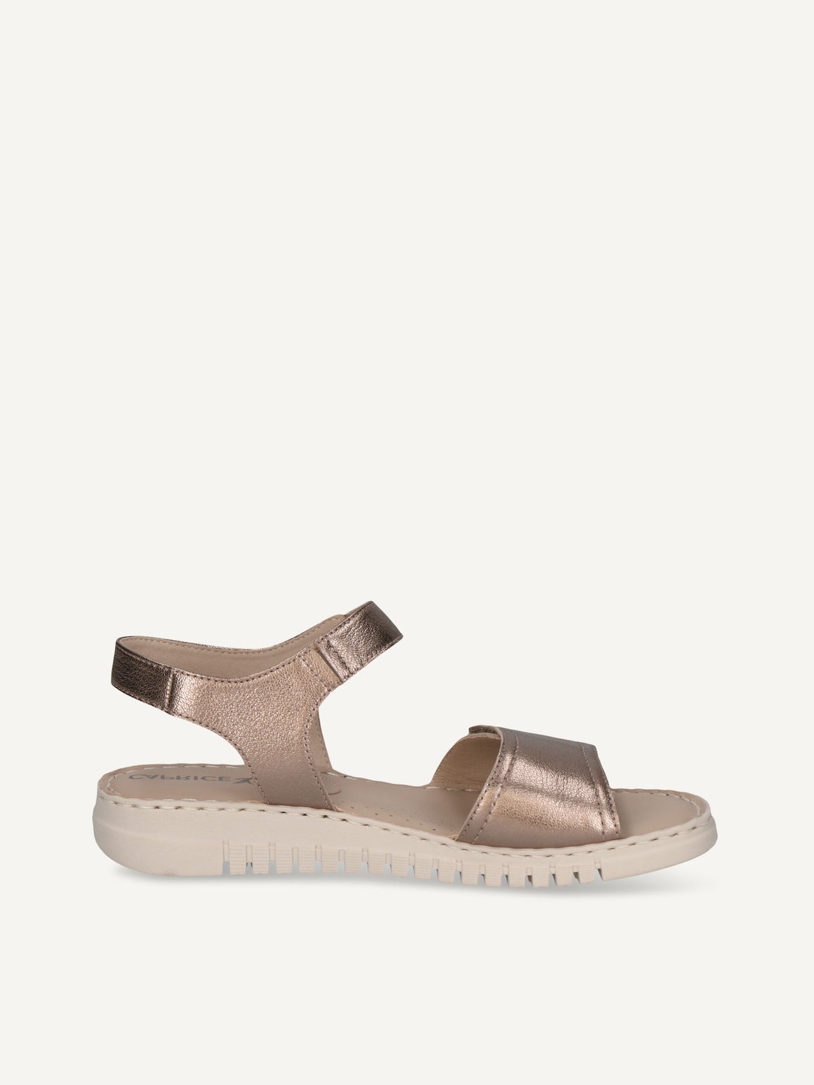 Caprice, Leather Heeled sandal - metallic TAUPE METALLIC, image 3 of 5