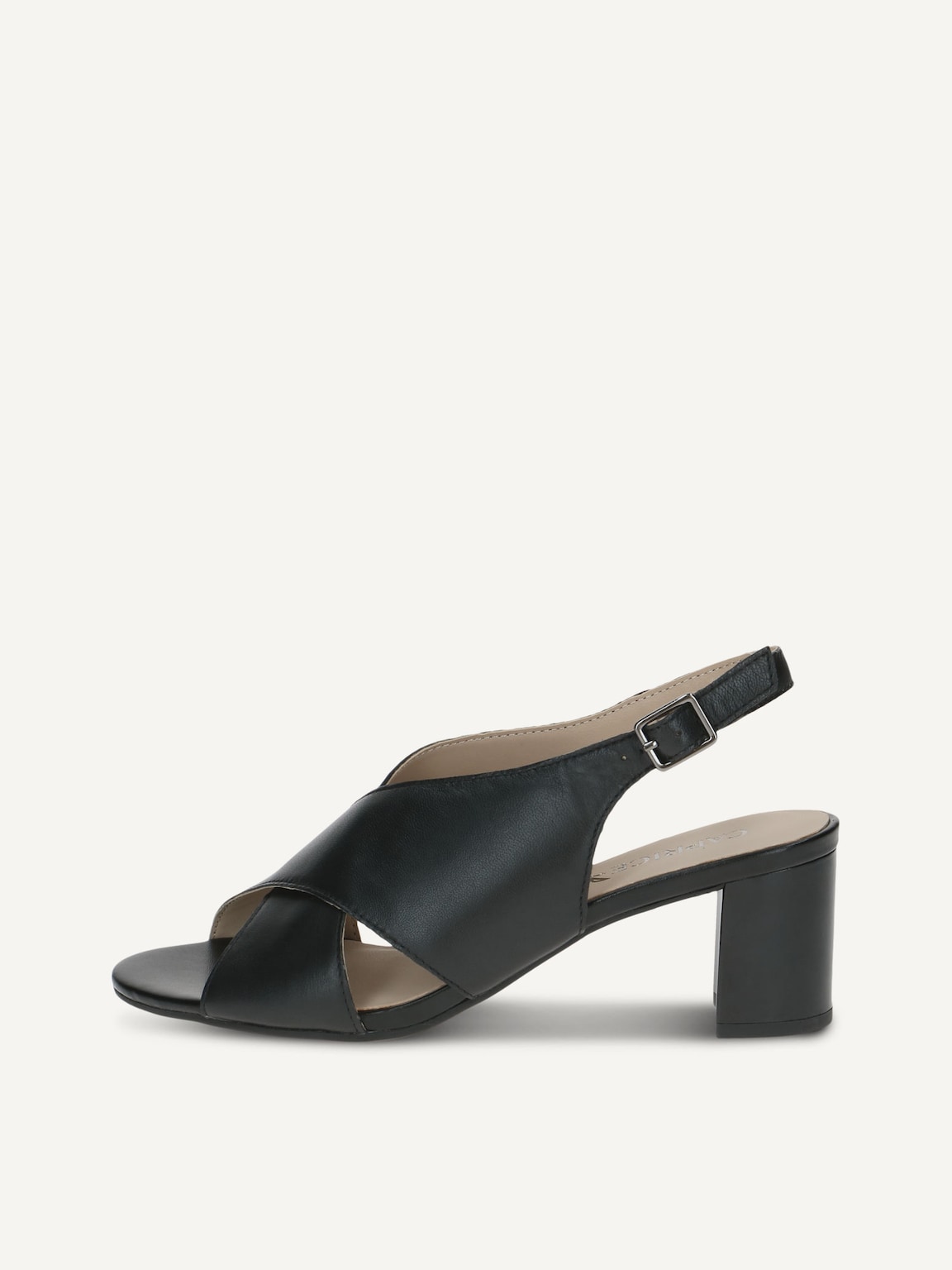 Caprice, Leather Heeled sandal - black BLACK NAPPA, image 2 of 5