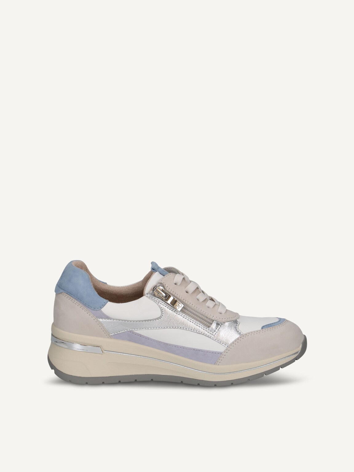 Caprice, Leather Sneaker - white WHITE/SILVER, image 3 of 5