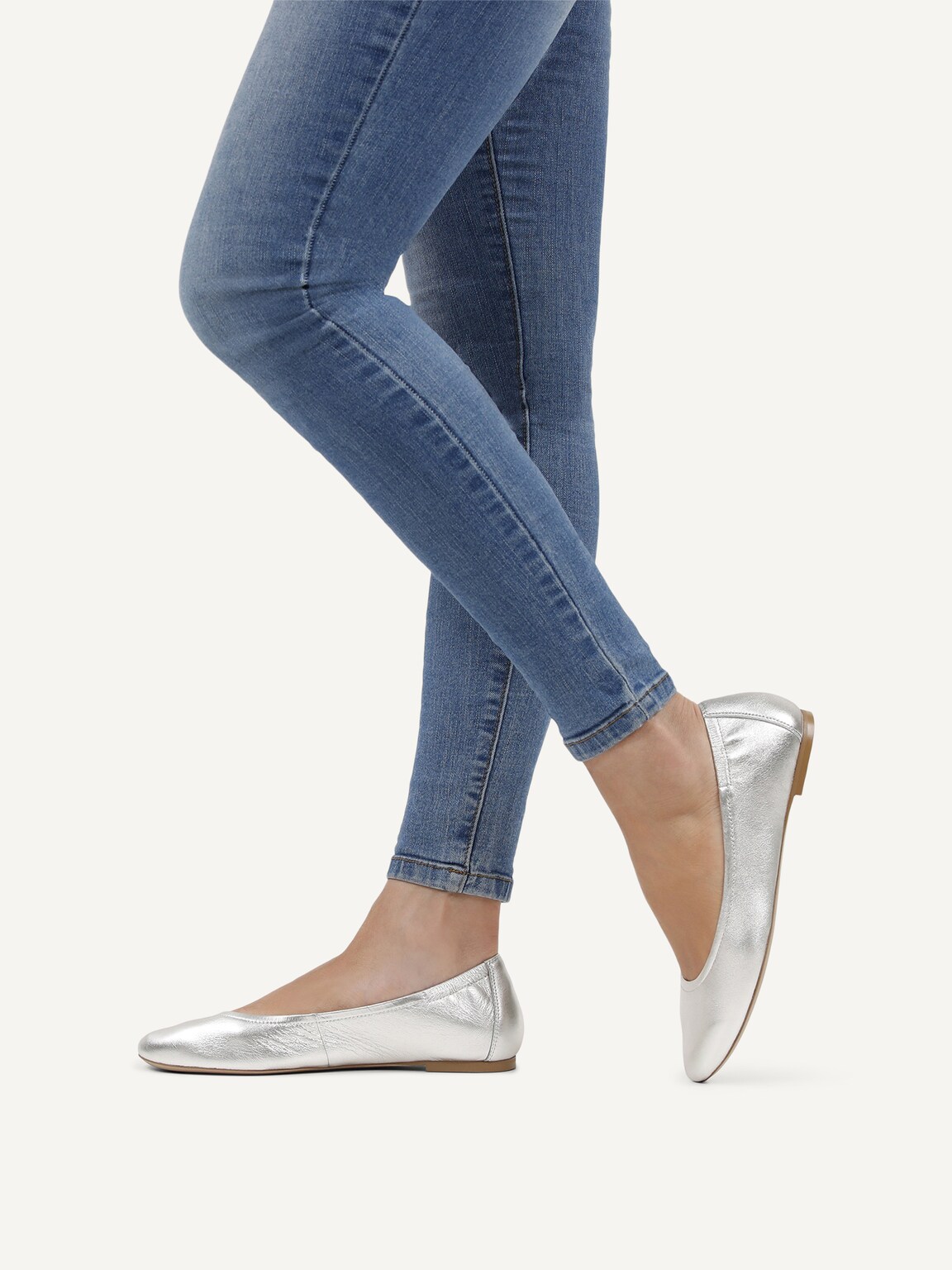 Caprice, Leather Ballerina - metallic PEARL METALLIC, image 2 of 6