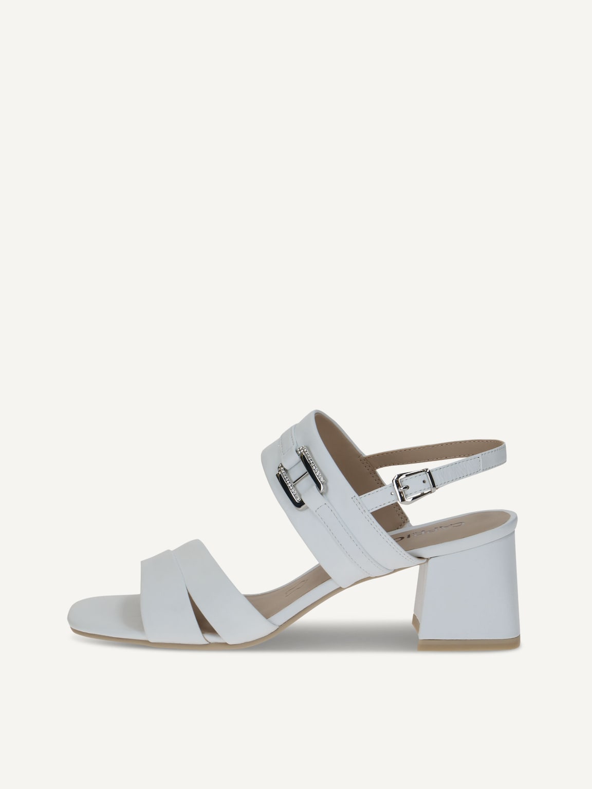 Caprice, Leather Heeled sandal - white WHITE NAPPA, image 3 of 6