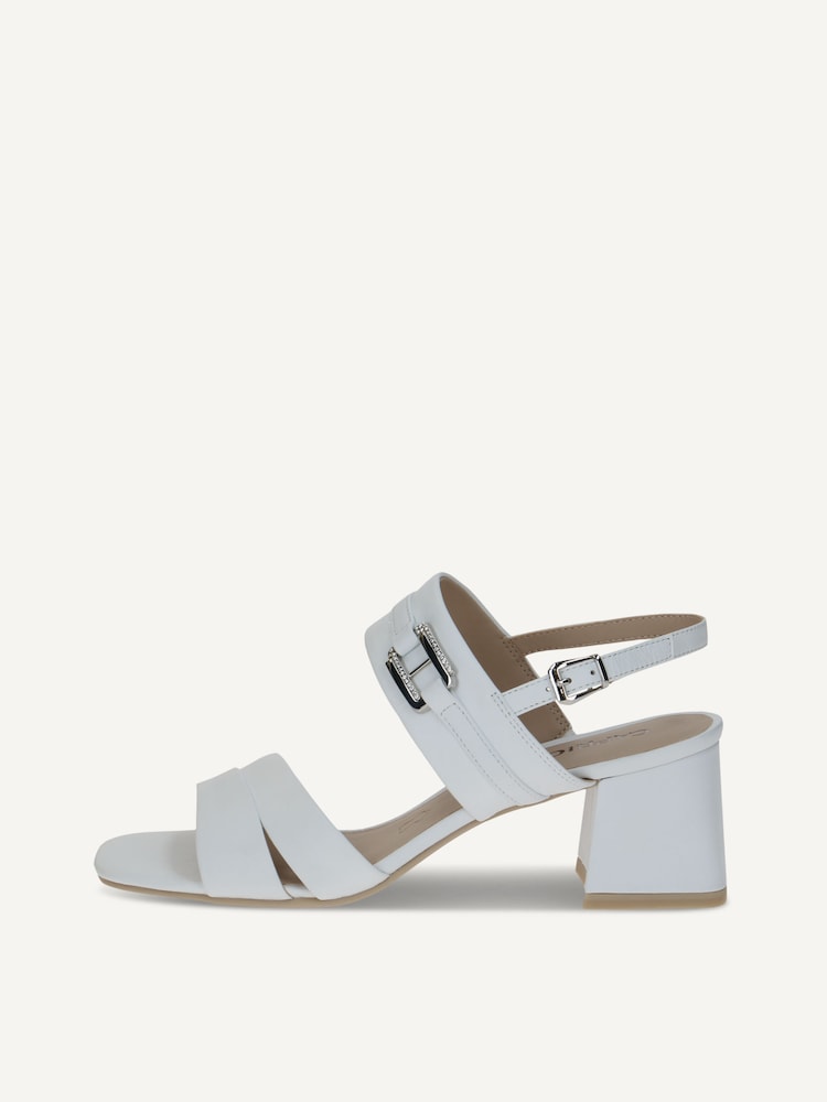 Caprice, Leather Heeled sandal - white WHITE NAPPA, image 3 of 6