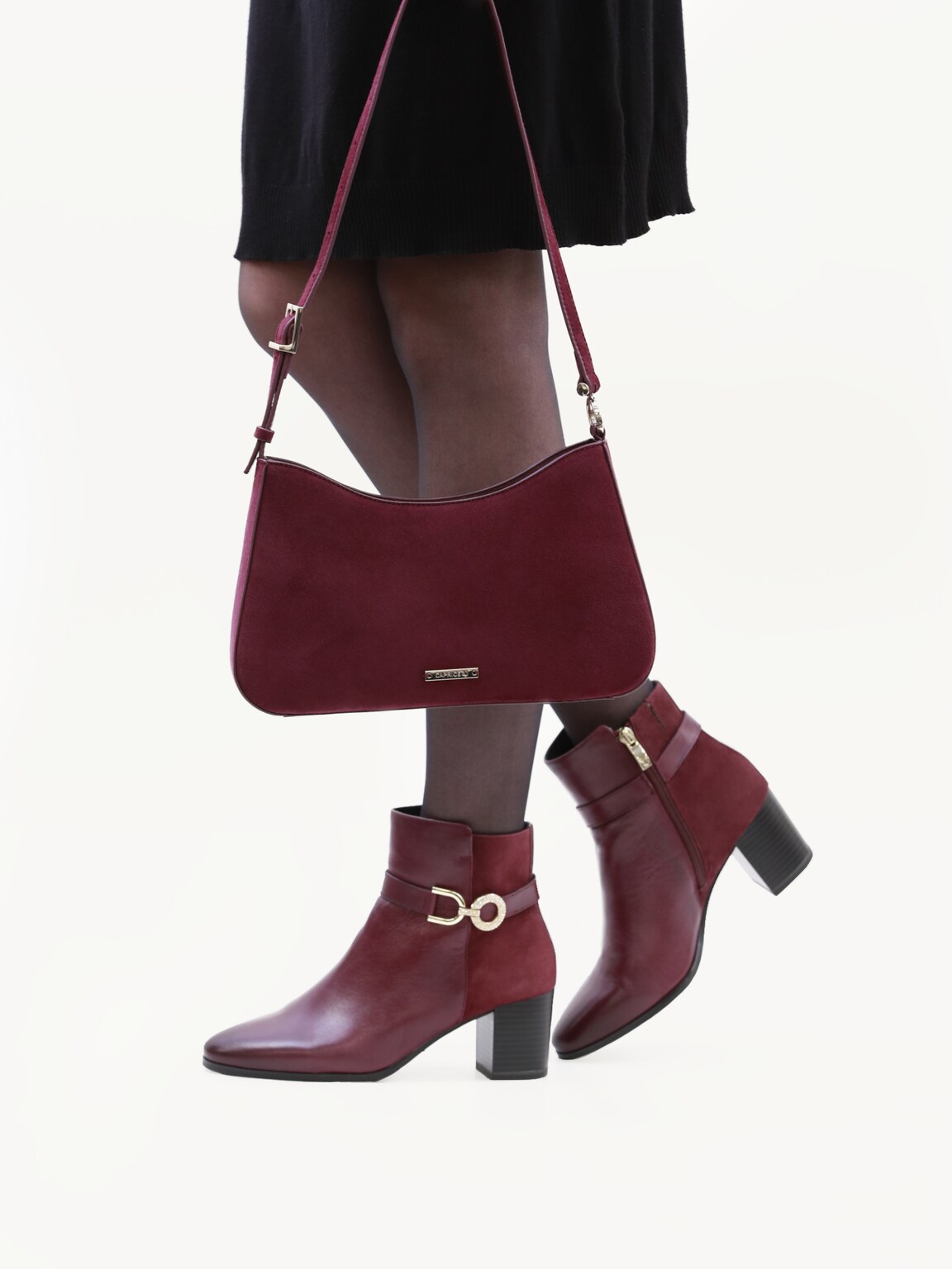 Caprice, Handbag - red BORDEAUX SUEDE, image 2 of 5