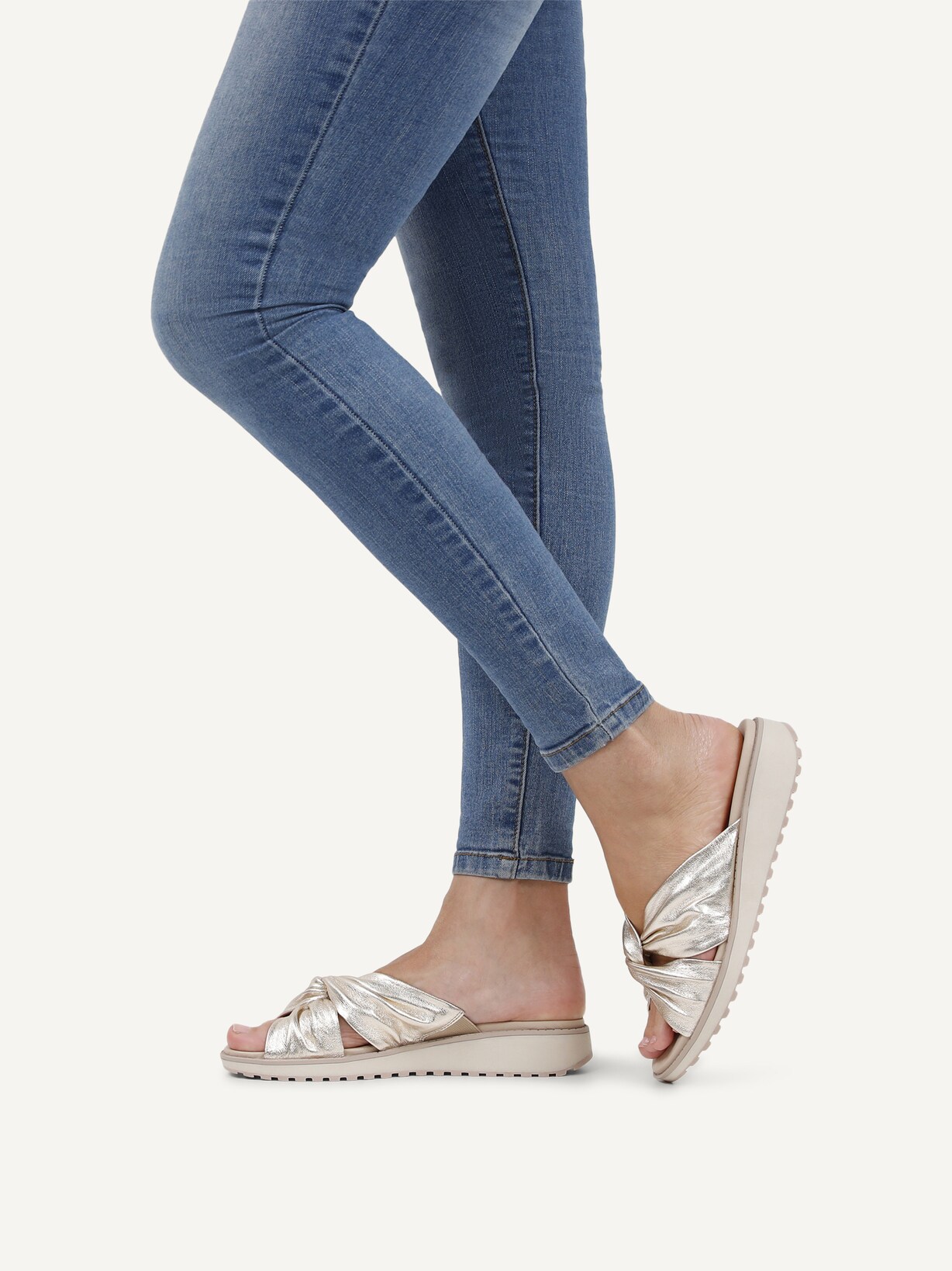 Caprice, Mule en cuir - métallique PLATIN METAL., image 2 sur 6