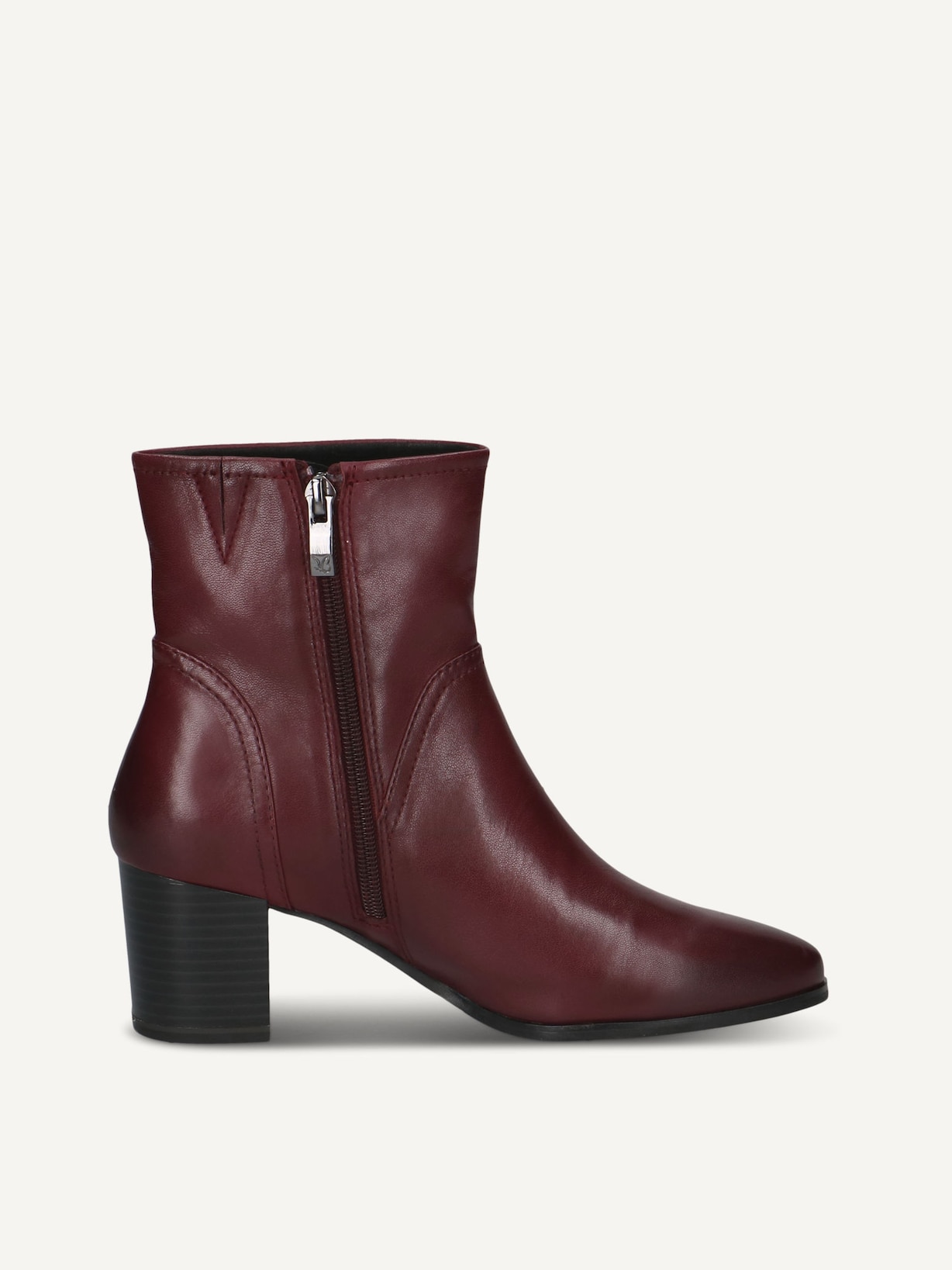 Caprice, Bottine en cuir - rouge BORDEAUX NAPPA, image 3 sur 5