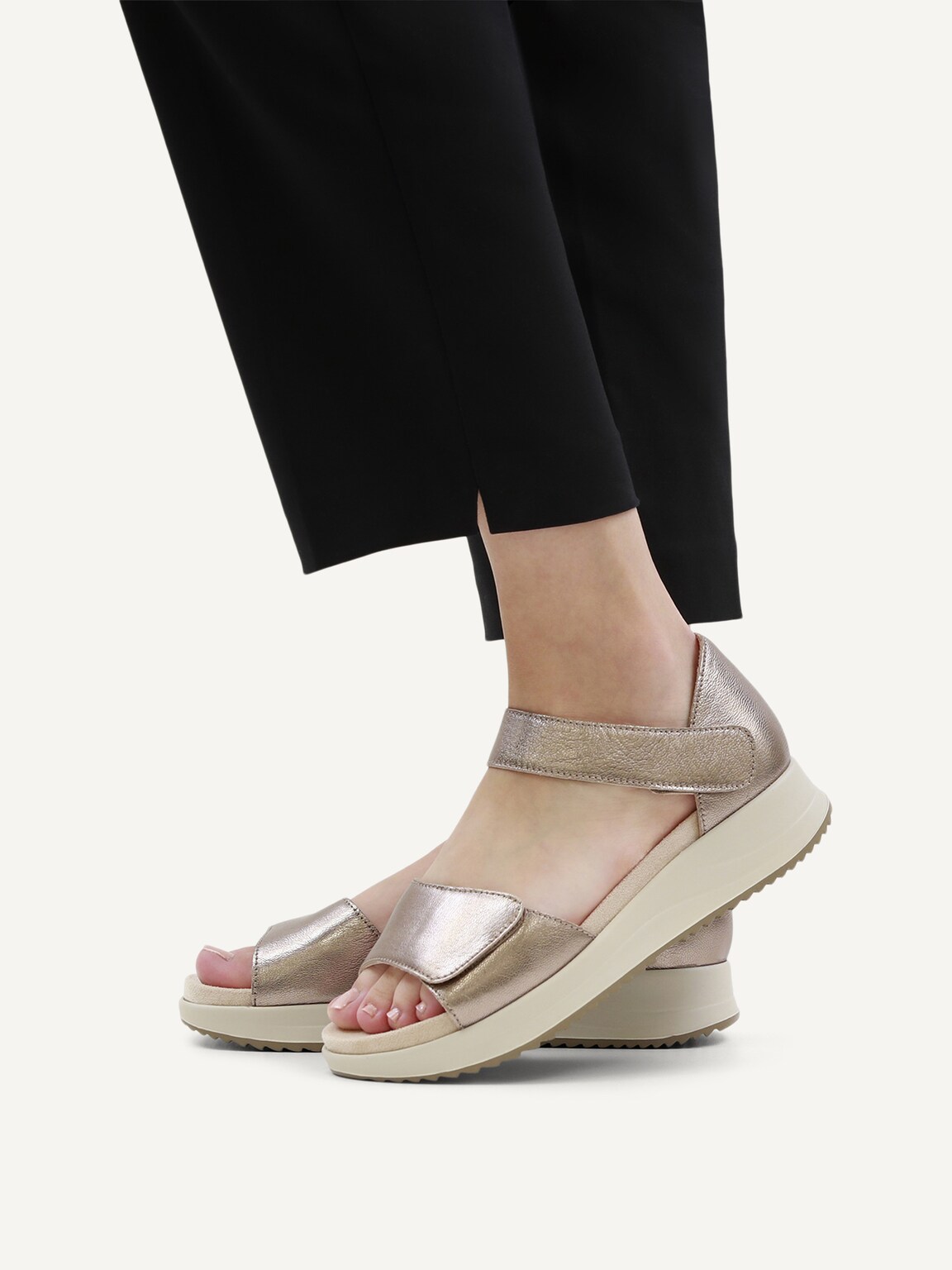 Caprice, Leather Sandal - brown TAUPE METALLIC, image 2 of 6