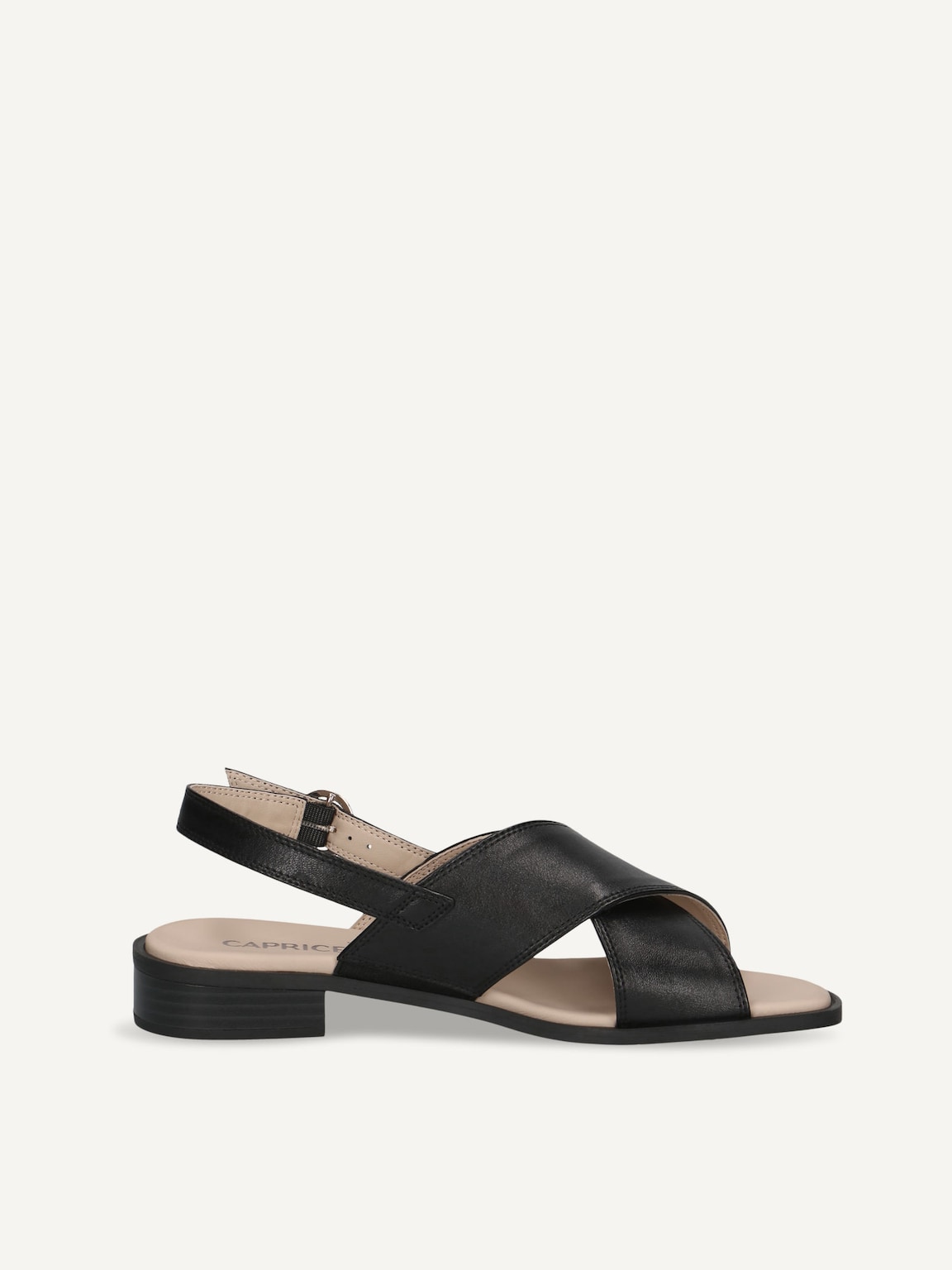 Caprice, Leather Heeled sandal - brown BLACK NAPPA, image 3 of 5