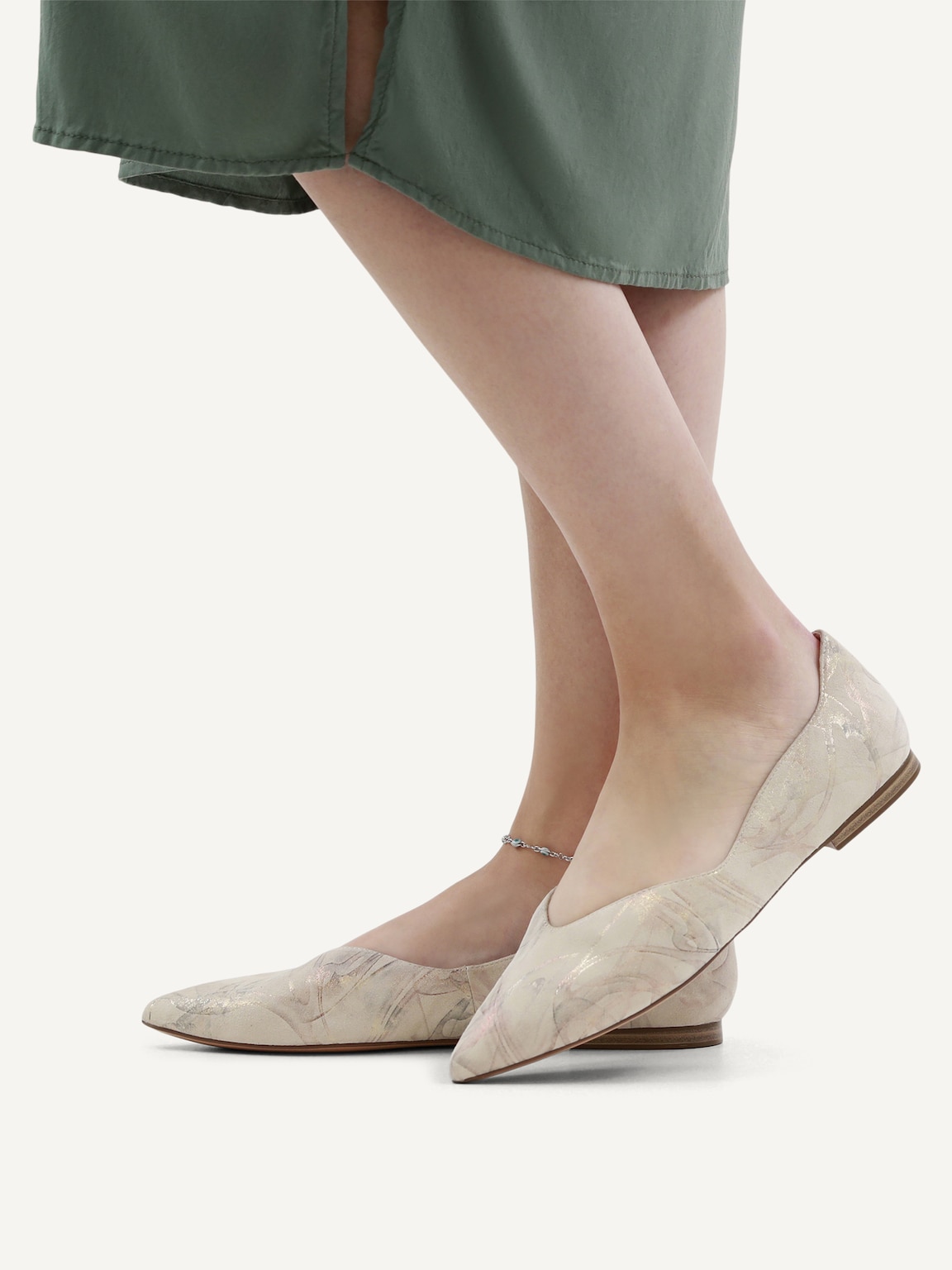 Caprice, Leather Ballerina - white OFFWHITE MULTI, image 2 of 6