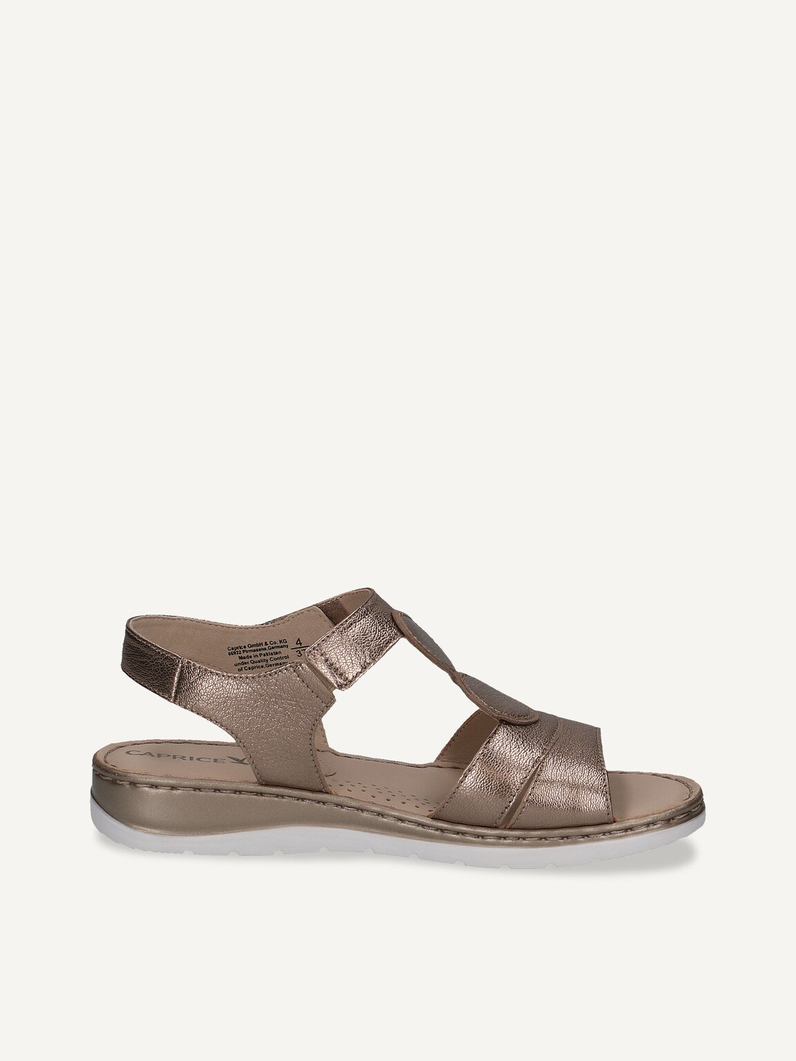 Caprice, Leather Heeled sandal - brown TAUPE MET.COMB, image 3 of 5