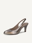 Not selected, Caprice, Leather sling pumps - brown TAUPE METALLIC
