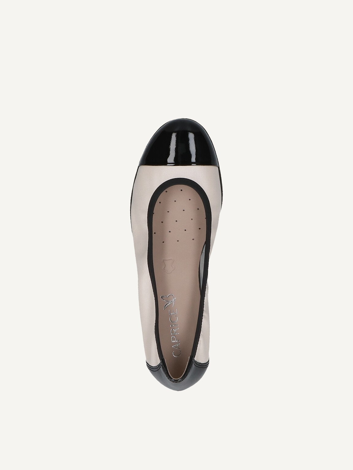 Caprice, Leather Ballerina - beige CREAM/BLACK, image 5 of 5