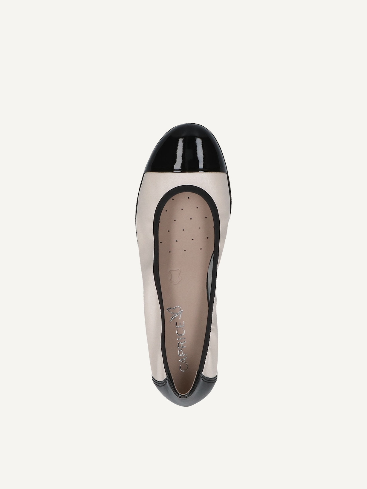 Caprice, Ballerine en cuir - beige CREAM/BLACK, image 4 sur 5