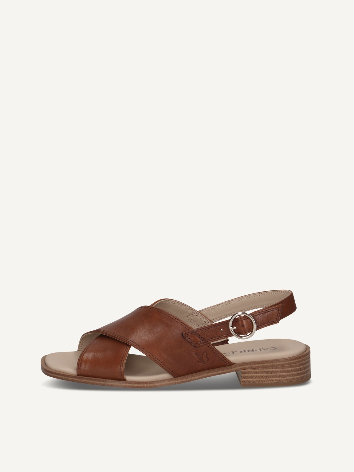 Caprice, Leather Heeled sandal - brown COGNAC NAPPA, image 3 of 6