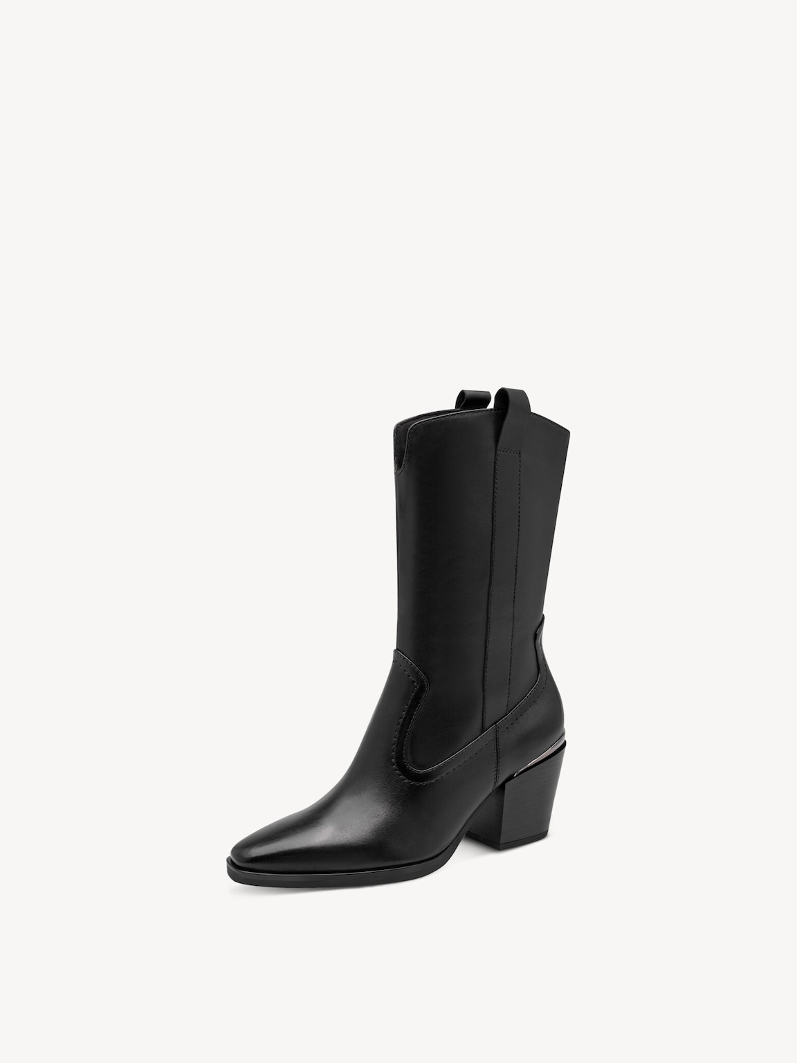 Marco Tozzi, Leather Bootie - black, BLACK NAPPA, Image 3 of 7