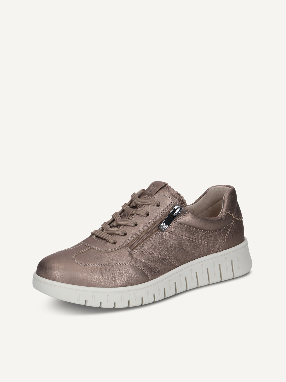 Caprice, Leather Sneaker - brown TAUPE METALLIC, image 1 of 6