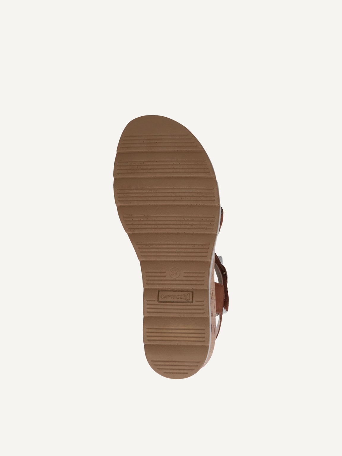 Caprice, Leather Heeled sandal - brown COGNAC NUBUC, image 4 of 5