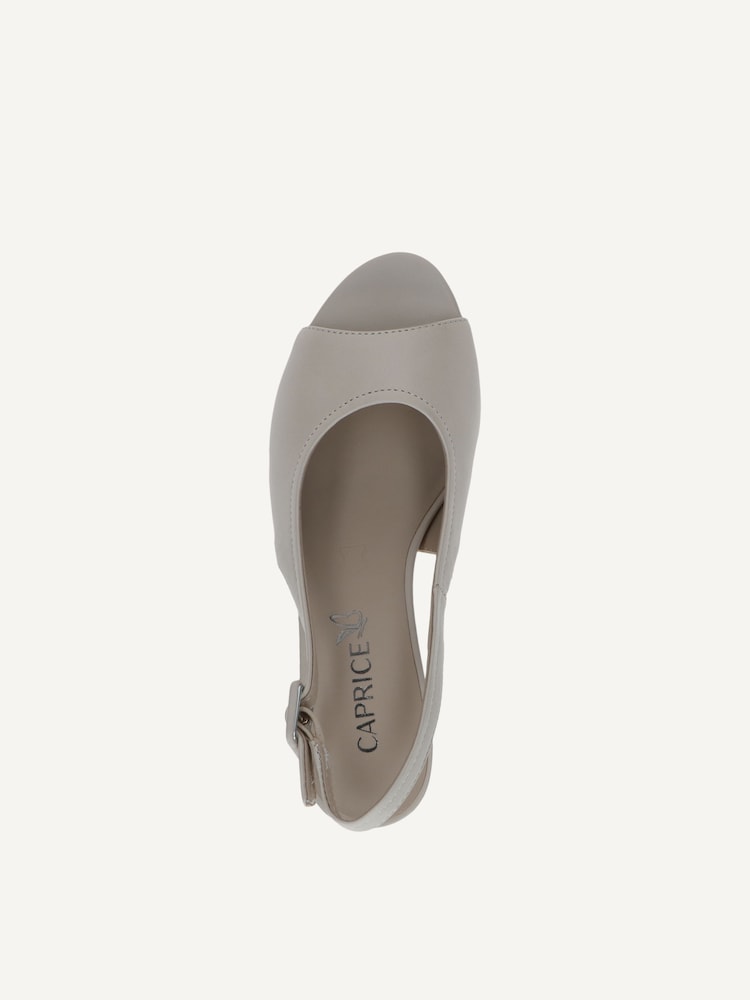 Caprice, Leather Heeled sandal - beige CREAM PERLATO, image 5 of 5
