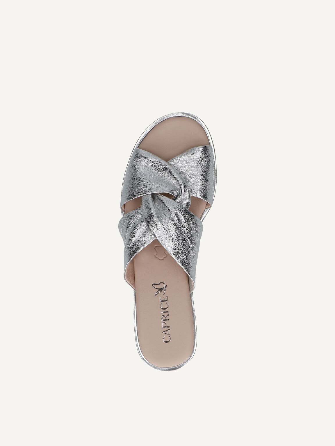 Caprice, Leather Mule - metallic SILVER METAL., image 6 of 6