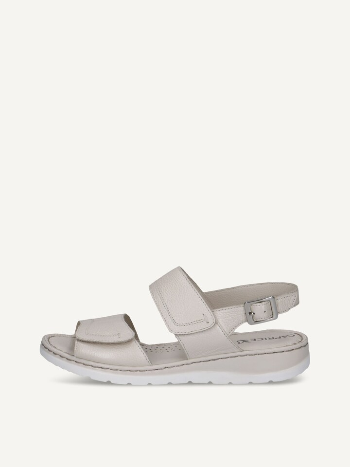 Caprice, Sandale à talon en cuir - blanc PEARL NAPPA