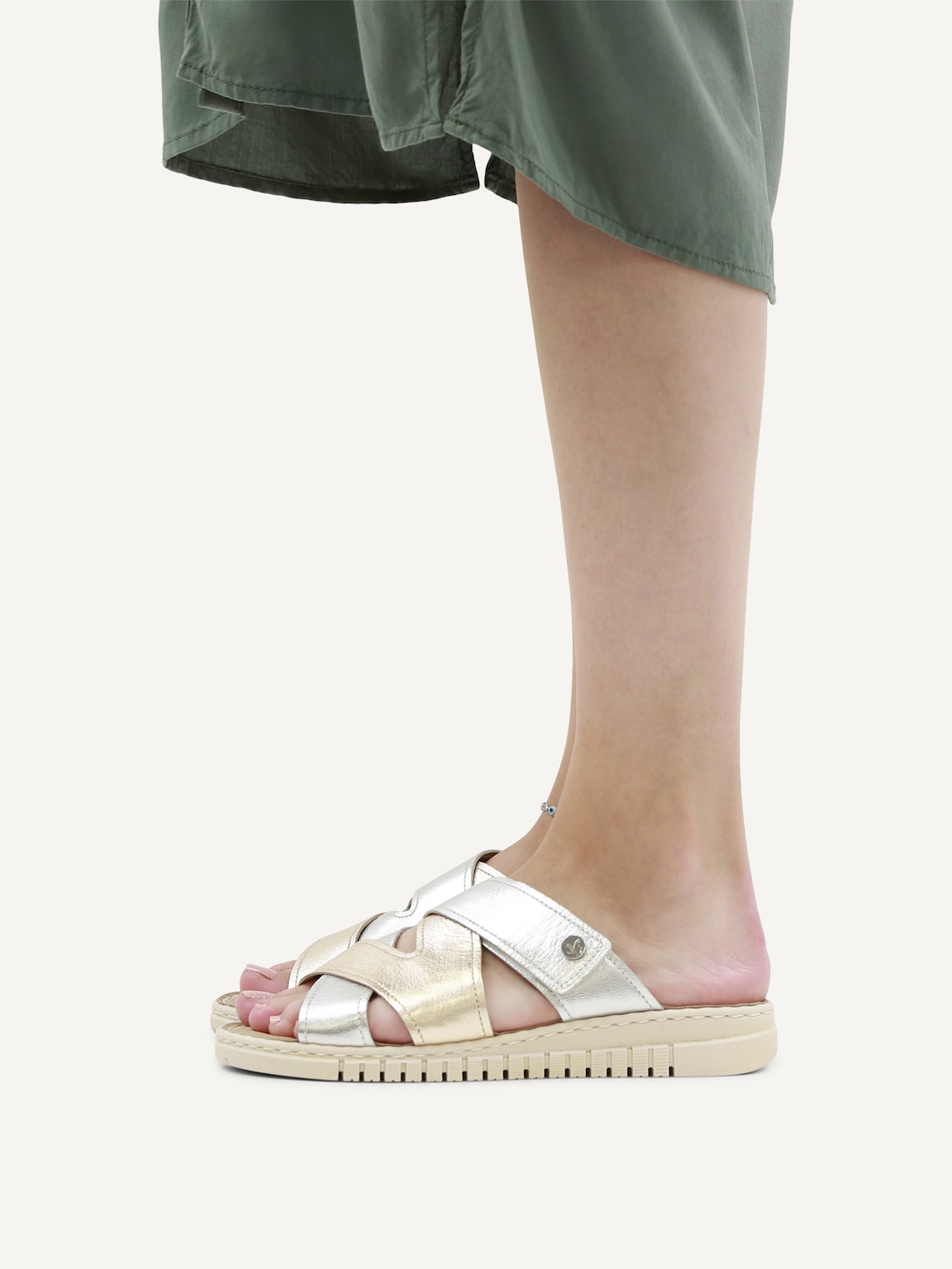 Caprice, Leather Mule - metallic PLATIN.MET.CO, image 2 of 6