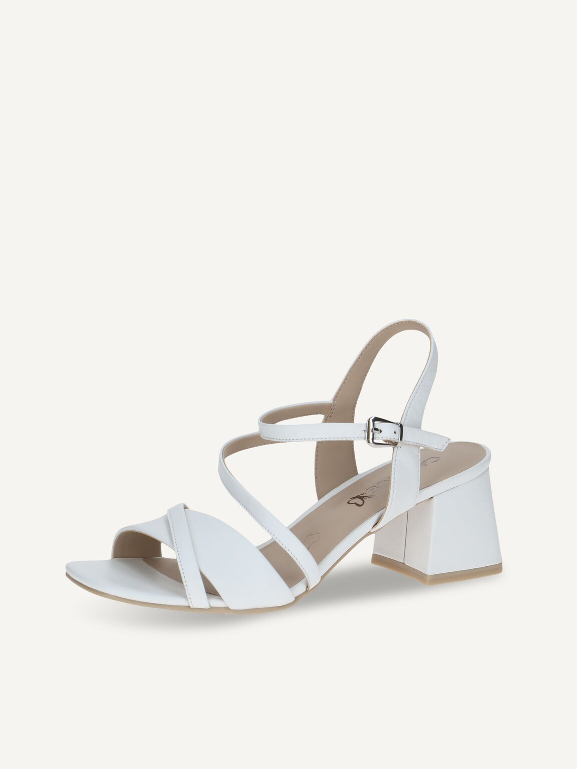 Caprice, Leather Heeled sandal - white WHITE NAPPA, image 1 of 5