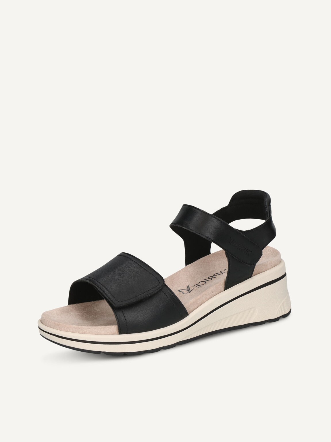Caprice, Leather Heeled sandal - black BLACK NAPPA, image 1 of 5