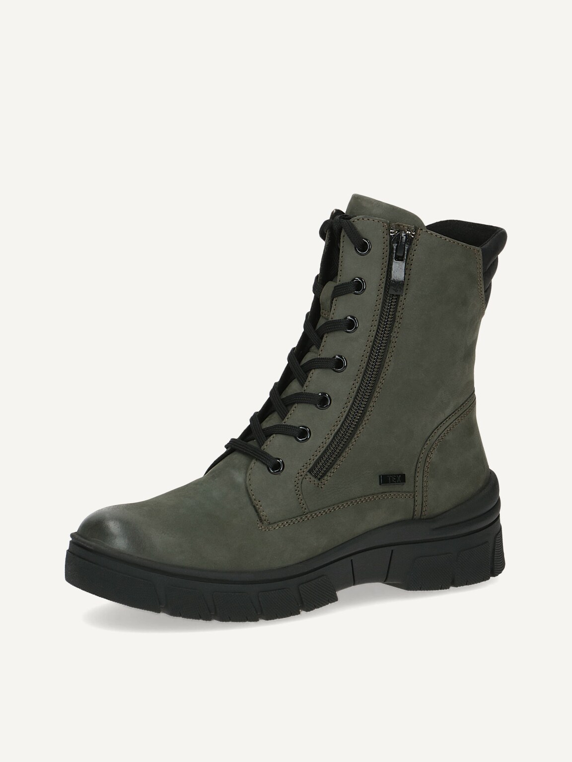 Caprice, Leather Bootie - khaki warm lining KHAKI COMB, image 1 of 5