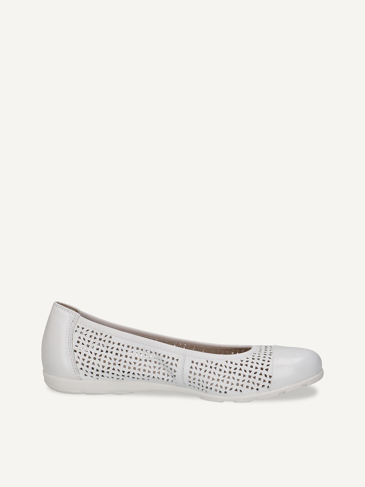 Caprice, Ballerine en cuir - blanc WHITE SOFTNAP., image 3 sur 5